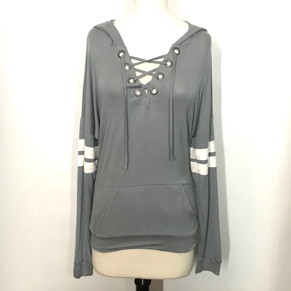 Hippie Rose Jackets & Blazers - Hippie Rose Lace Up Hoodie